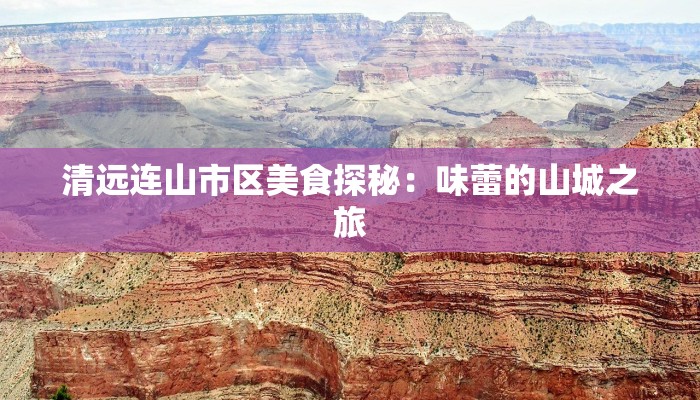 清远连山市区美食探秘：味蕾的山城之旅